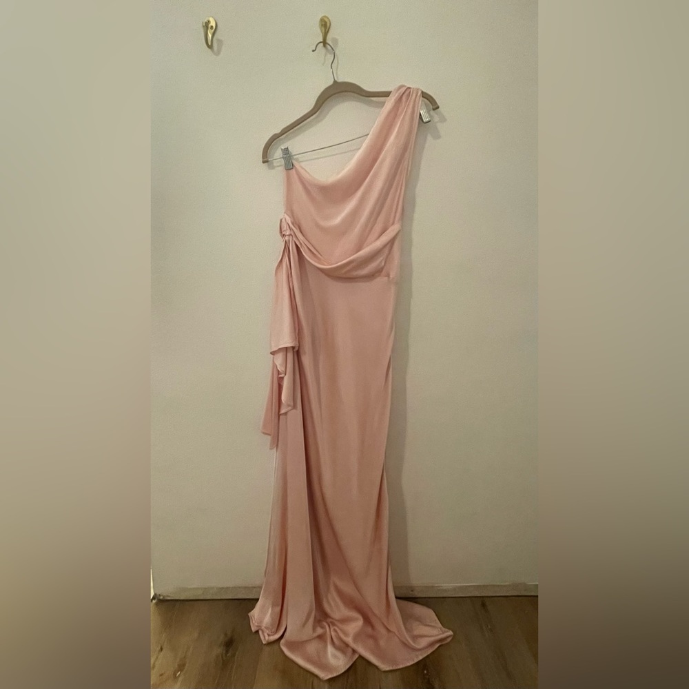 Meshki One Shoulder Pink Maxi Dress
